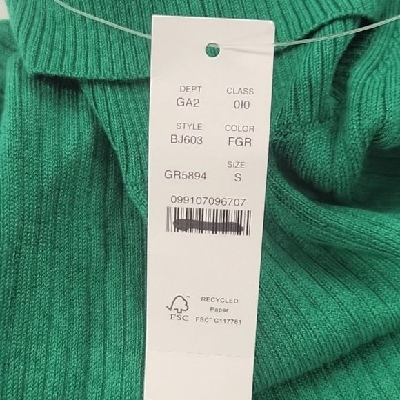 J Crew TENCEL™ lyocell-blend ribbed turtleneck sweater Festive Green S NWT BJ603 - Picture 5 of 12